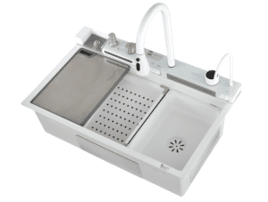 Buy X-S-W-7546-HO Single Bowl Sink – SS304, Pull-Out Faucet & Glass Washer