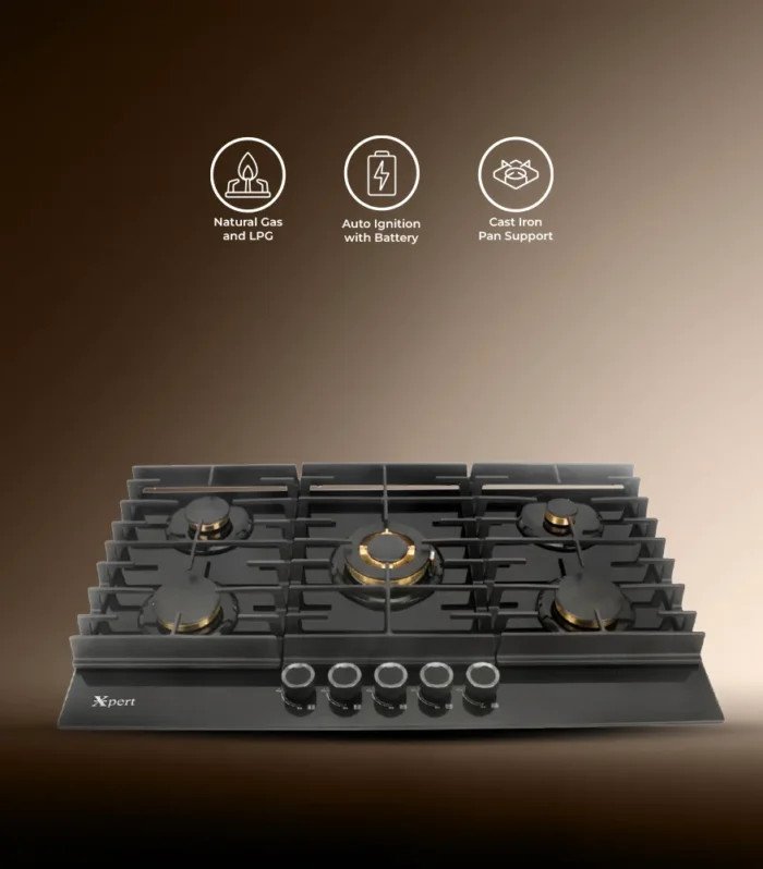 XGT-5-BHT-Brass (Built In Glass Hob)