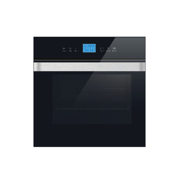 XRB-70-FB 70-liter built-in oven with 14 cooking functions, tempered glass panel, rotisserie motor, and digital timer.