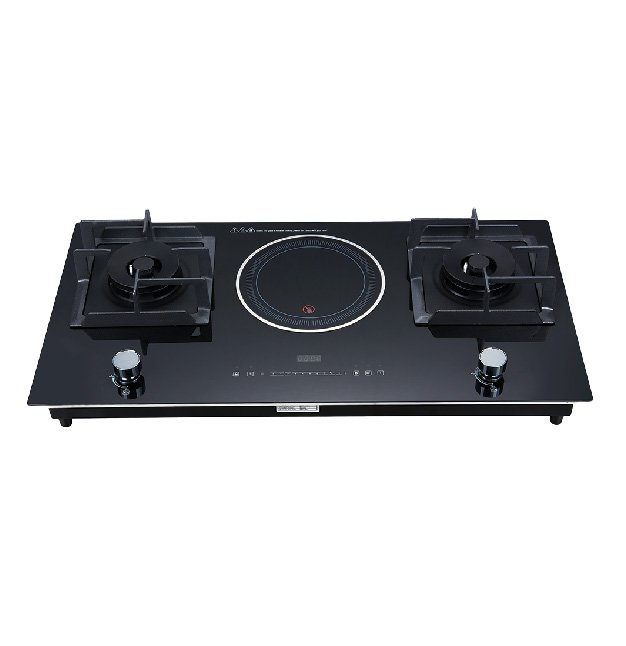 XGT-900G Gas Hob with 2 Brass Burners and 1 Infrared Electric Burner