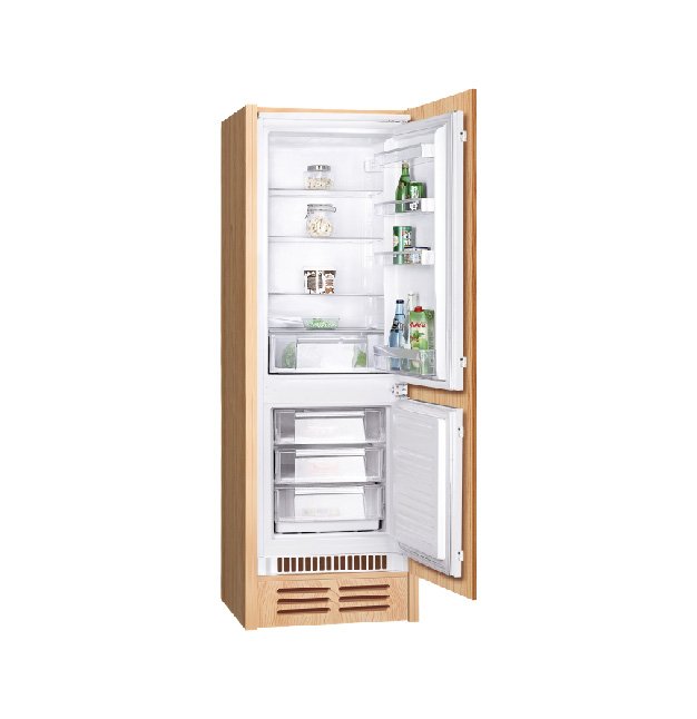 Side by Side refrigerator in black and silver with water and ice dispenser, touch controls, and 500L storage capacity