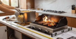 2) Check measurements twice (space measurement for fryer is non-negotiable)